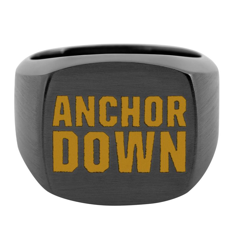Vanderbilt Anchor Down Signet Ring in Zirconium – Image 1 of 3