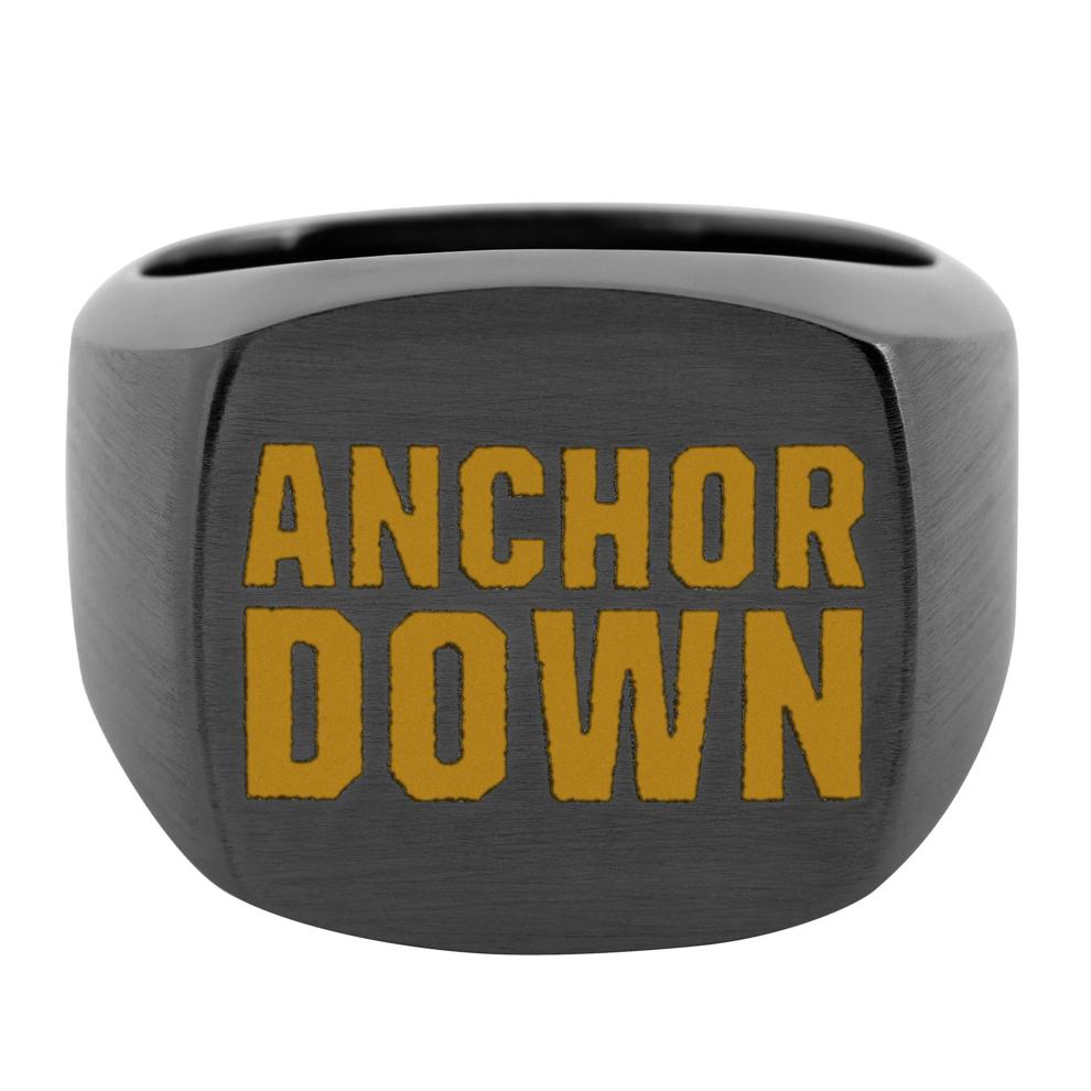 Vanderbilt Anchor Down Signet Ring in Zirconium – Image 1 of 3