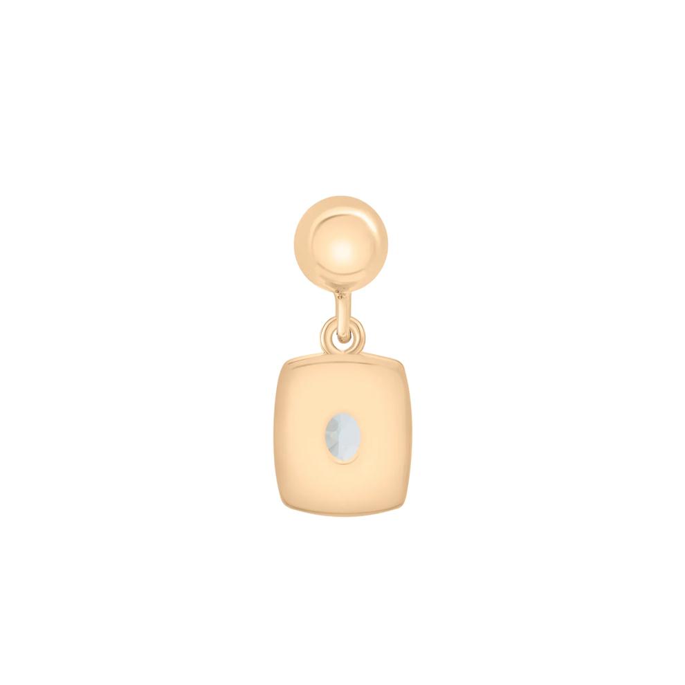 Lab-Created Aquamarine Medallion Birthstone Bead Charm in Vermeil – Image 3 of 3