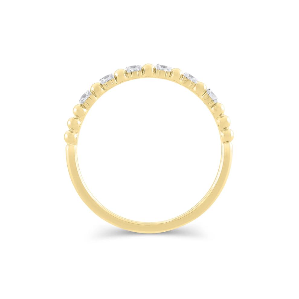 Lab Grown Diamond Round Stacking Ring in 10K Yellow Gold (1/10 ct. tw.) – Image 2 of 3