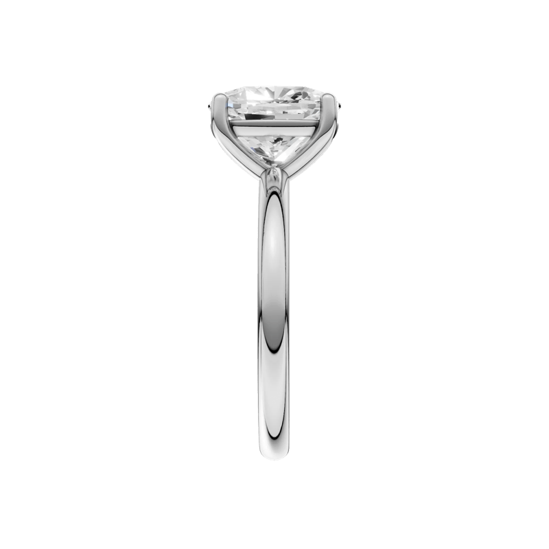Lab Grown Diamond Elongated Cushion Solitaire Engagement Ring in 14K White Gold &#40;3 ct.&#41; – Image 4 of 5