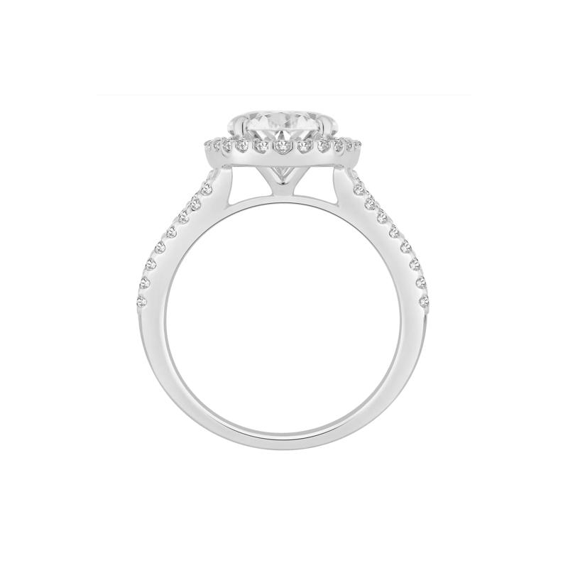 Lab Grown Diamond Oval Halo Engagement Ring in 14K White Gold &#40;4 1/4 ct. tw.&#41; – Image 2 of 4