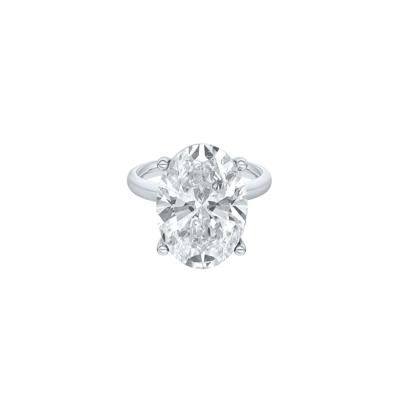 Lab Grown Diamond Oval Solitaire Ring in 14K White Gold (7 ct.)