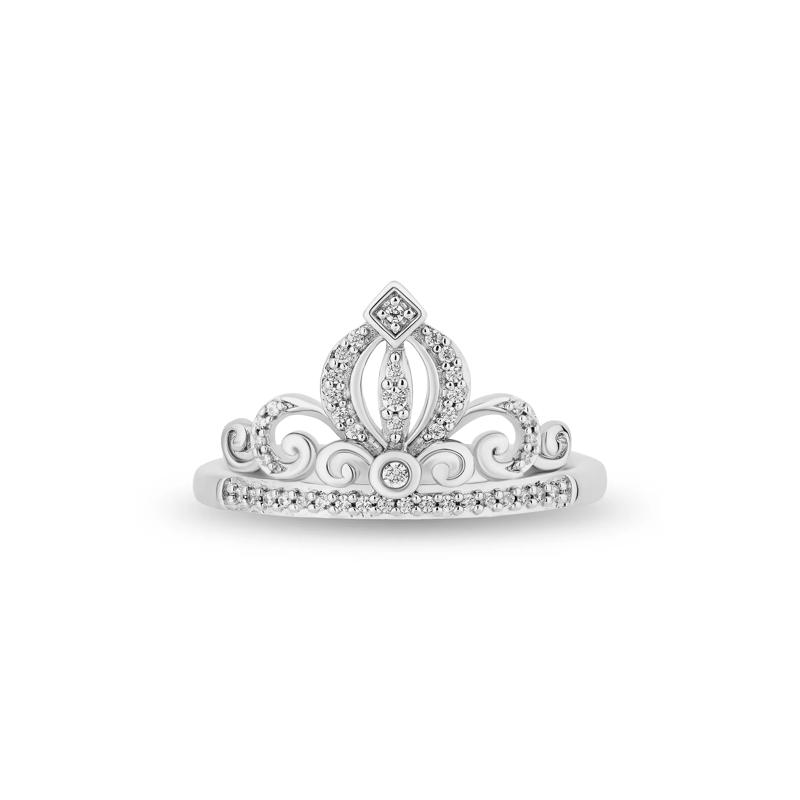 Cinderella Diamond Ring in Sterling Silver &#40;1/7 ct. tw.&#41; – Image 1 of 4