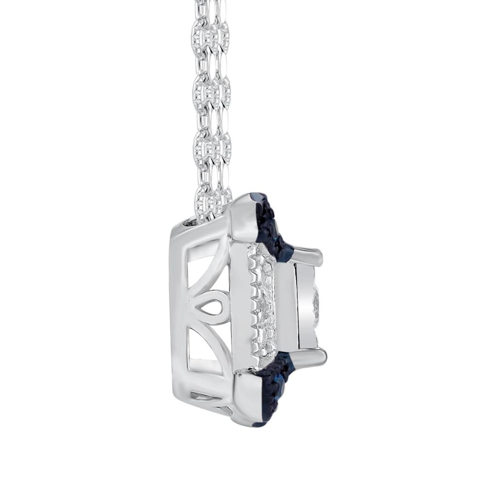 White &amp; Blue Diamond Accent Pendant Necklace in Sterling Silver – Image 2 of 3