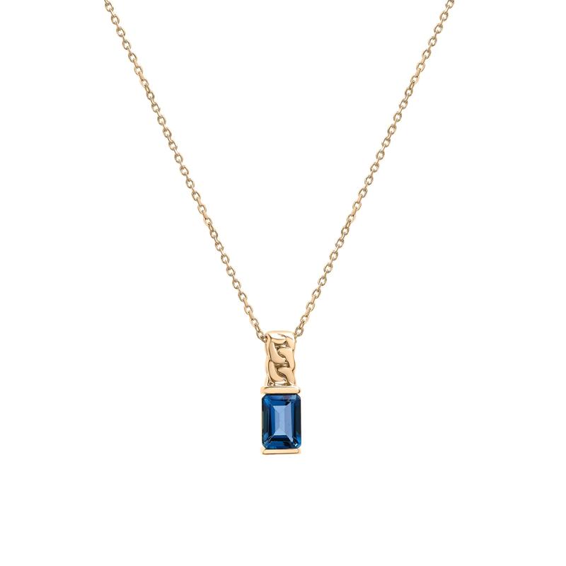 London Blue Topaz Curb Link Pendant in Vermeil – Image 1 of 6