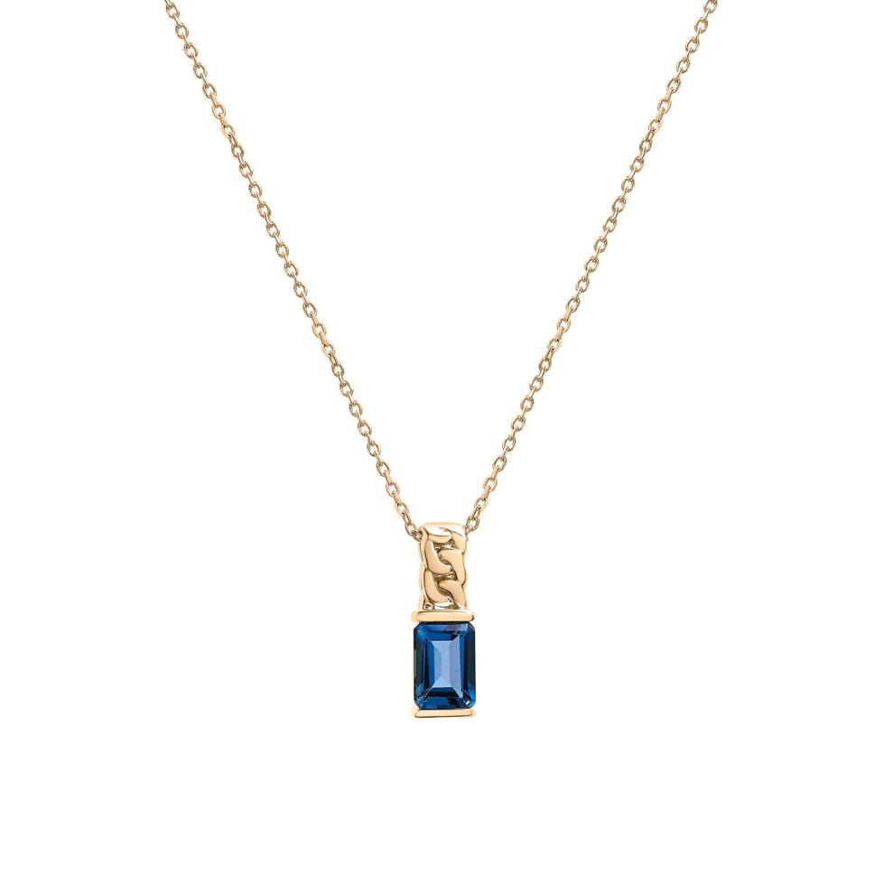 London Blue Topaz Curb Link Pendant in Vermeil – Image 1 of 6