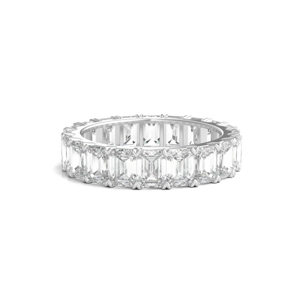 Lab Grown Emerald-Cut Diamond Eternity Band in 14K White Gold (5 ct. tw.)  – Image 1 of 3