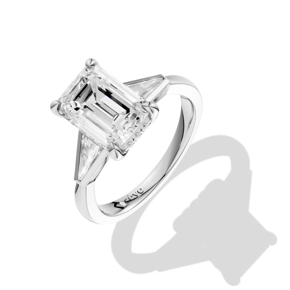 Leighton Lab Grown Diamond Emerald-Cut Center Engagement Ring in 14K White Gold (3 1/2 ct. tw.) – Image 2 of 4