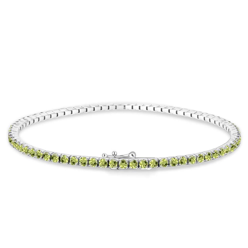 Peridot Stack Bracelet in Sterling Silver, 7" – Image 2 of 2