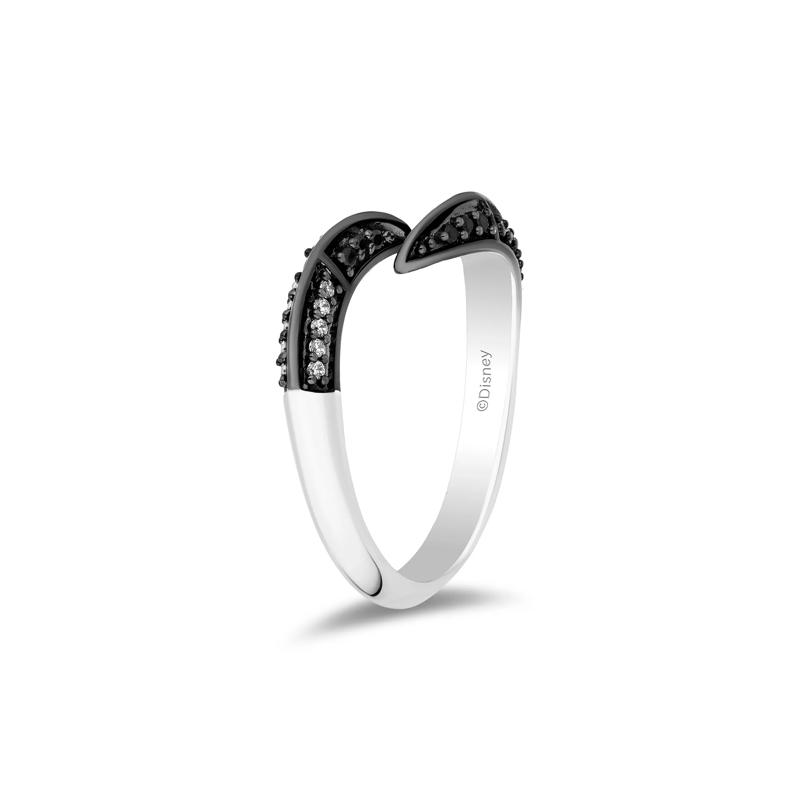 Maleficent Black Diamond &amp; Diamond Ring in Sterling Silver &#40;1/5 ct. tw.&#41; – Image 3 of 4