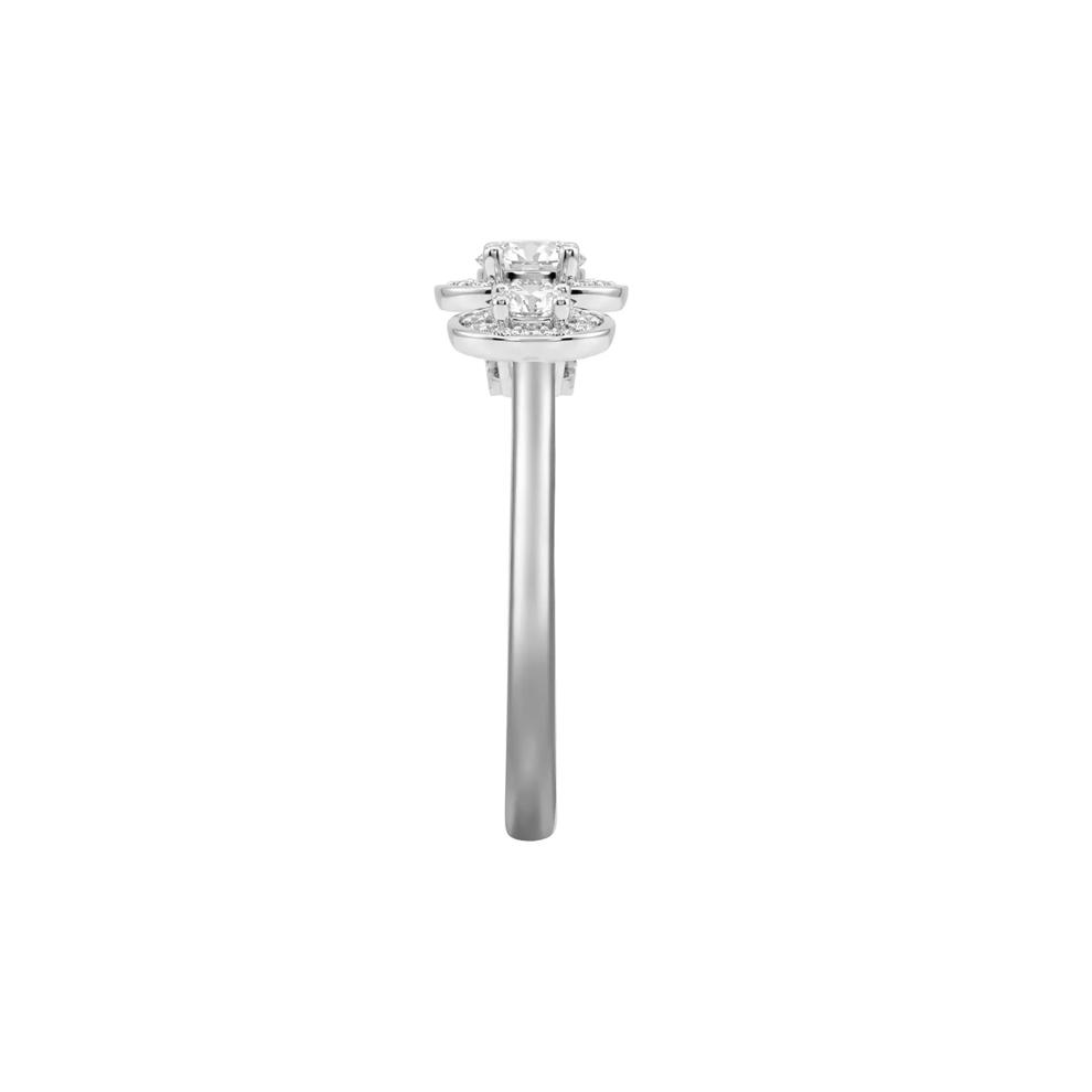 Diamond Oval Center Three-Stone Engagement Ring in 14K White Gold (5/8 ct. tw.) – Image 3 of 3