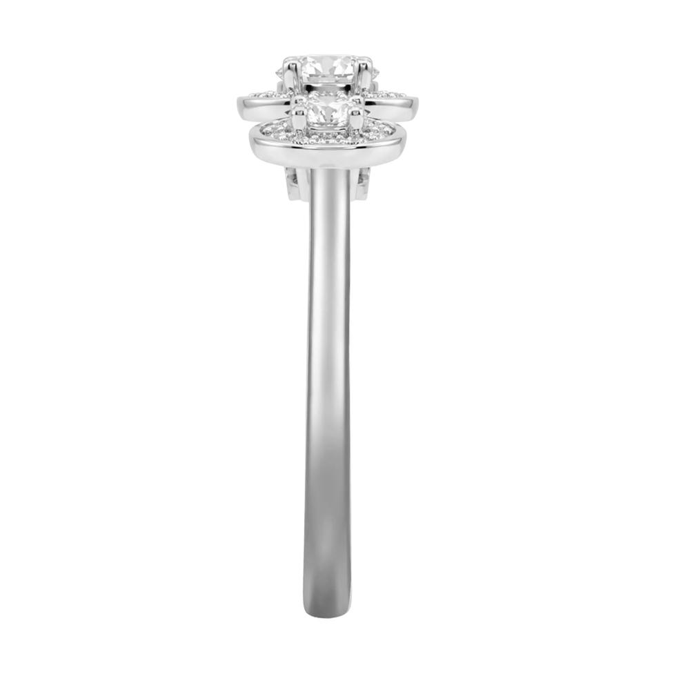 Diamond Oval Center Three-Stone Engagement Ring in 14K White Gold (5/8 ct. tw.) – Image 3 of 3