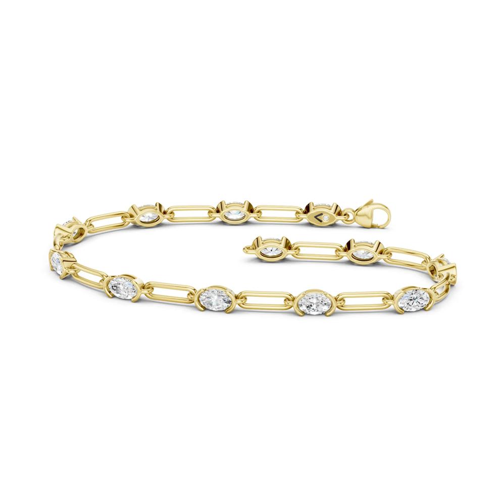 Lab Grown Diamond Oval Link Bracelet in 14K Yellow Gold (3 ct. tw.) – Image 2 of 2