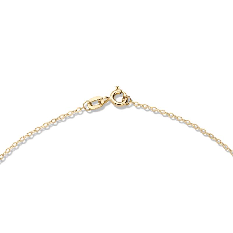 Lab-Created Opal Bezel Heart Necklace in 10K Yellow Gold – Image 2 of 3