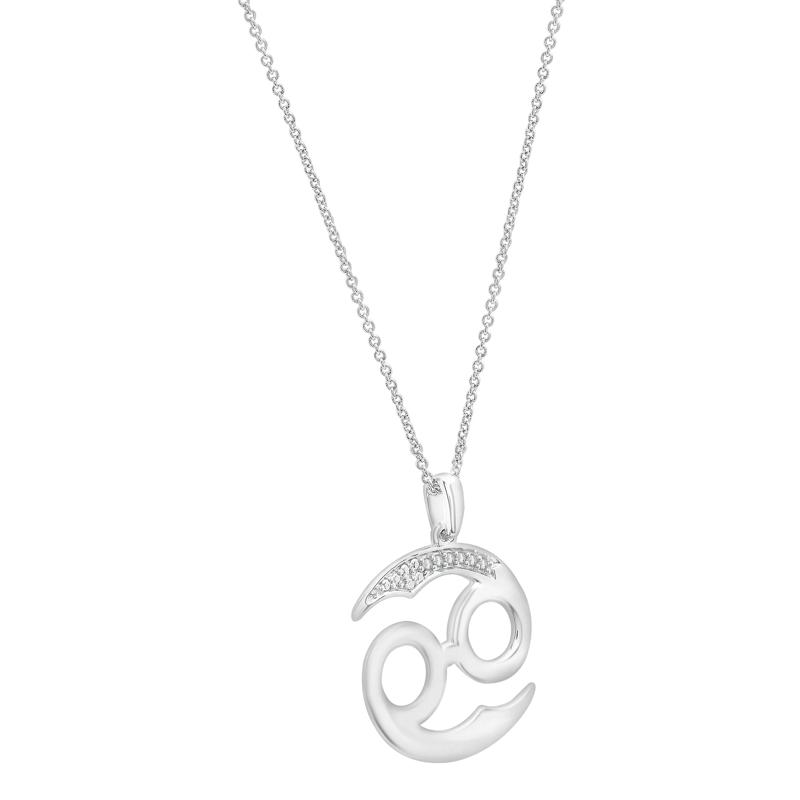 Diamond Accent Cancer Pendant in Sterling Silver  – Image 4 of 4