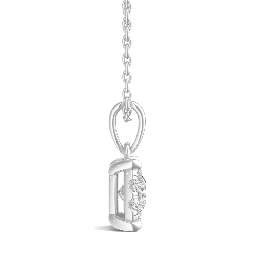 Lab Grown Diamond Princess-Cut Halo Pendant in 14K White Gold (1/2 ct. tw.) – Image 2 of 3