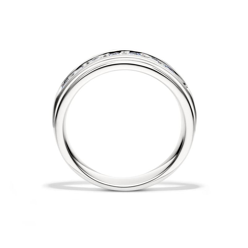 Men&rsquo;s Lab Grown Diamond Wedding Band with Channel Setting in 10K White Gold &#40;1 ct. tw.&#41; – Image 2 of 4