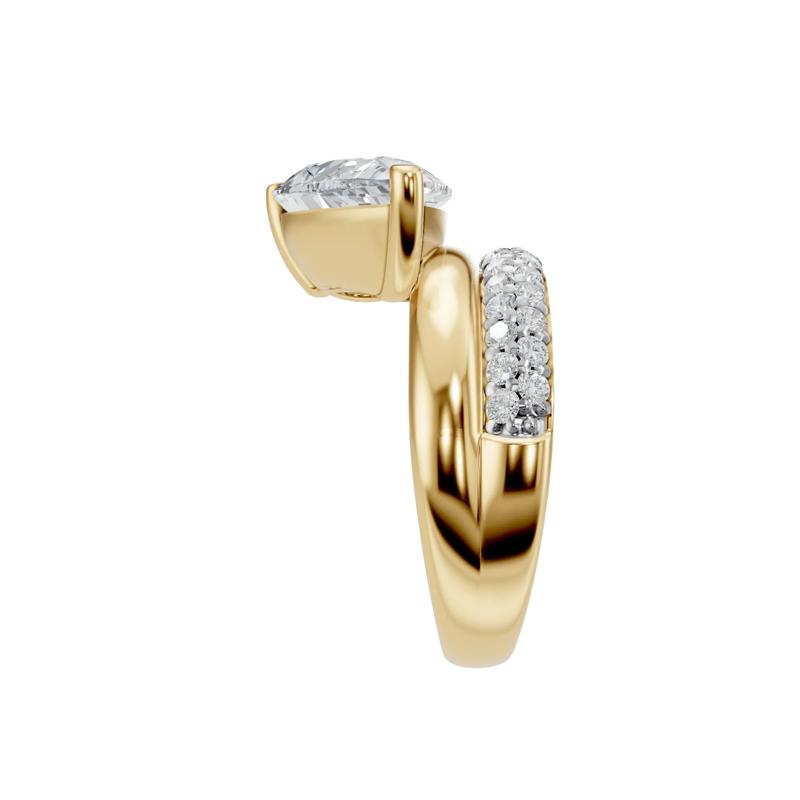 Pear-Shaped Lab Grown Diamond Engagement Ring in 18K Yellow Gold &#40;3 1/2 ct. tw.&#41; – Image 3 of 4