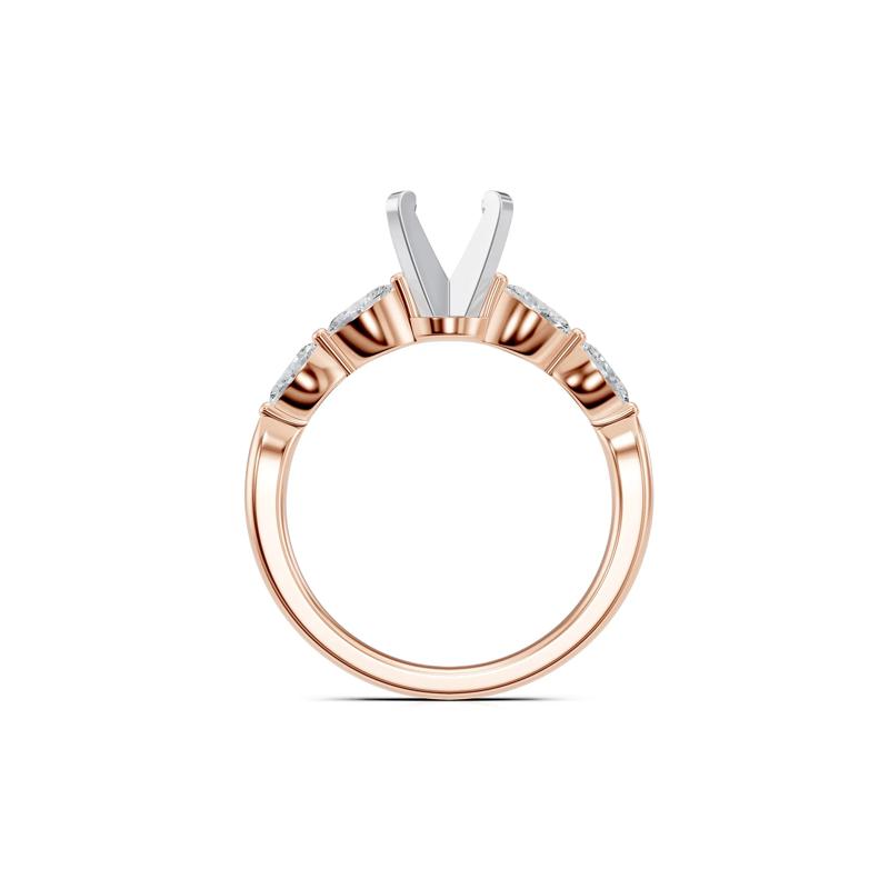Lab Grown Diamond Semi-Mount Engagement Ring in 14K Rose &amp; White Gold &#40;Setting Only&#41; – Image 4 of 6