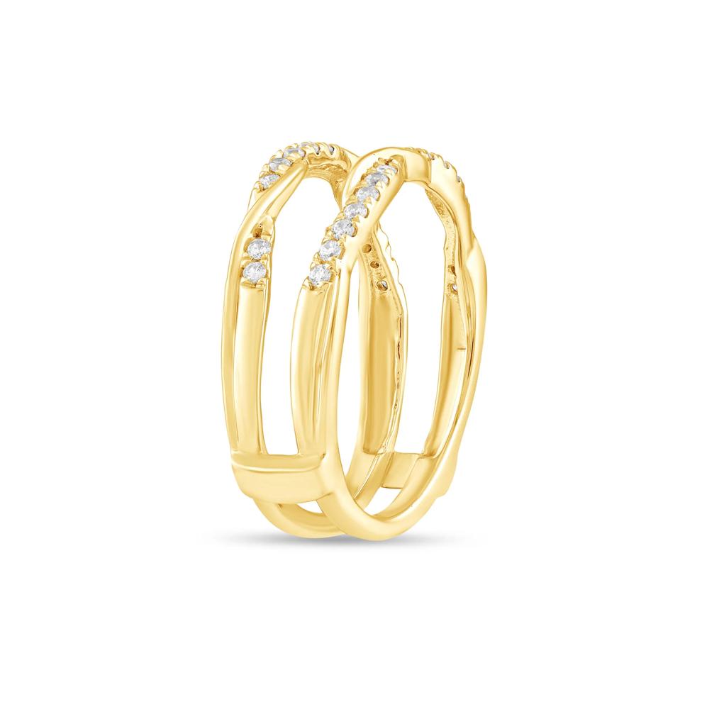Diamond Twisted Insert Ring in 10K Yellow Gold (1/4 ct. tw.) – Image 3 of 4