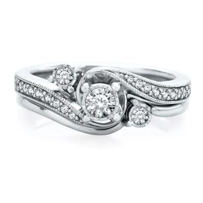 3/8 ct. tw. Diamond Engagement Ring Set in 10K White Gold