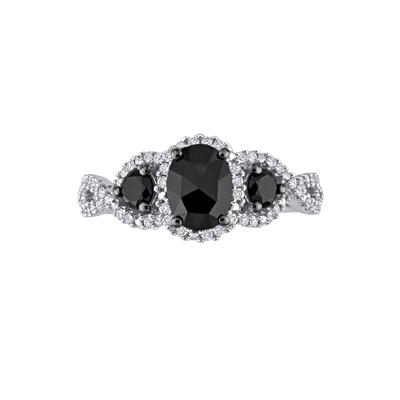 1 1/3 ct. tw. Black & White Diamond Ring in 14K White Gold