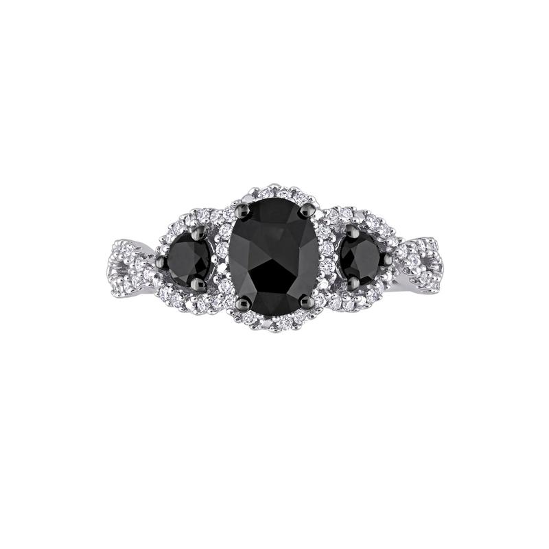 1 1/3 ct. tw. Black &amp; White Diamond Ring in 14K White Gold – Image 1 of 6