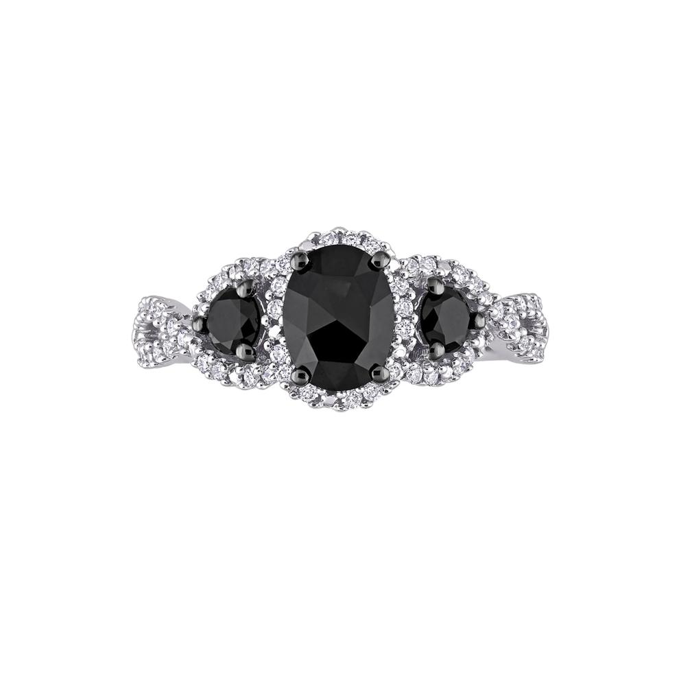 1 1/3 ct. tw. Black &amp; White Diamond Ring in 14K White Gold – Image 1 of 6