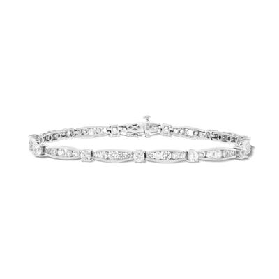 Lab-Created White Sapphire Line Bracelet in Sterling Silver