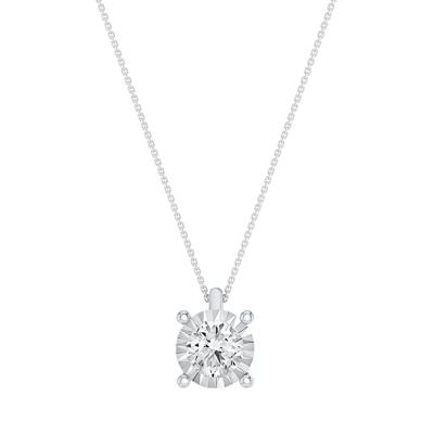 Lab Grown Diamond Illusion Pendant in 10K White Gold (3/4 ct. tw. )