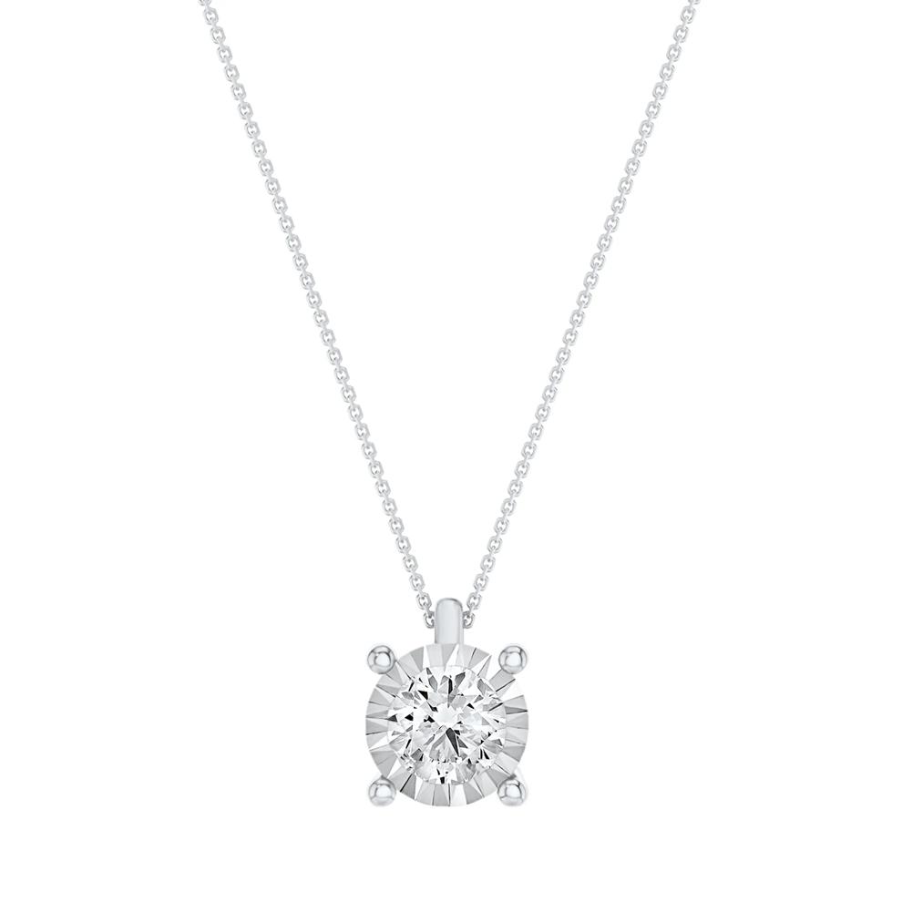 Lab Grown Diamond Illusion Pendant in 10K White Gold (3/4 ct. tw. ) – Image 1 of 3