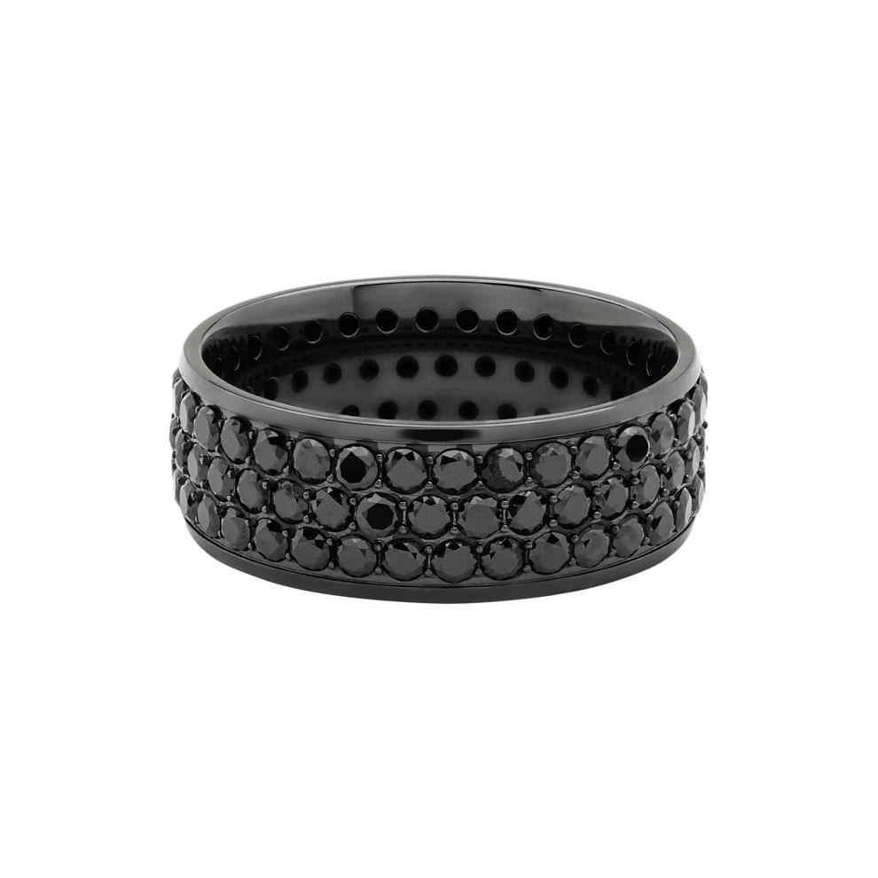 Men's Black Diamond Multi-Row Eternity Band in Black Zirconium (3 ct. tw.) – Image 1 of 3