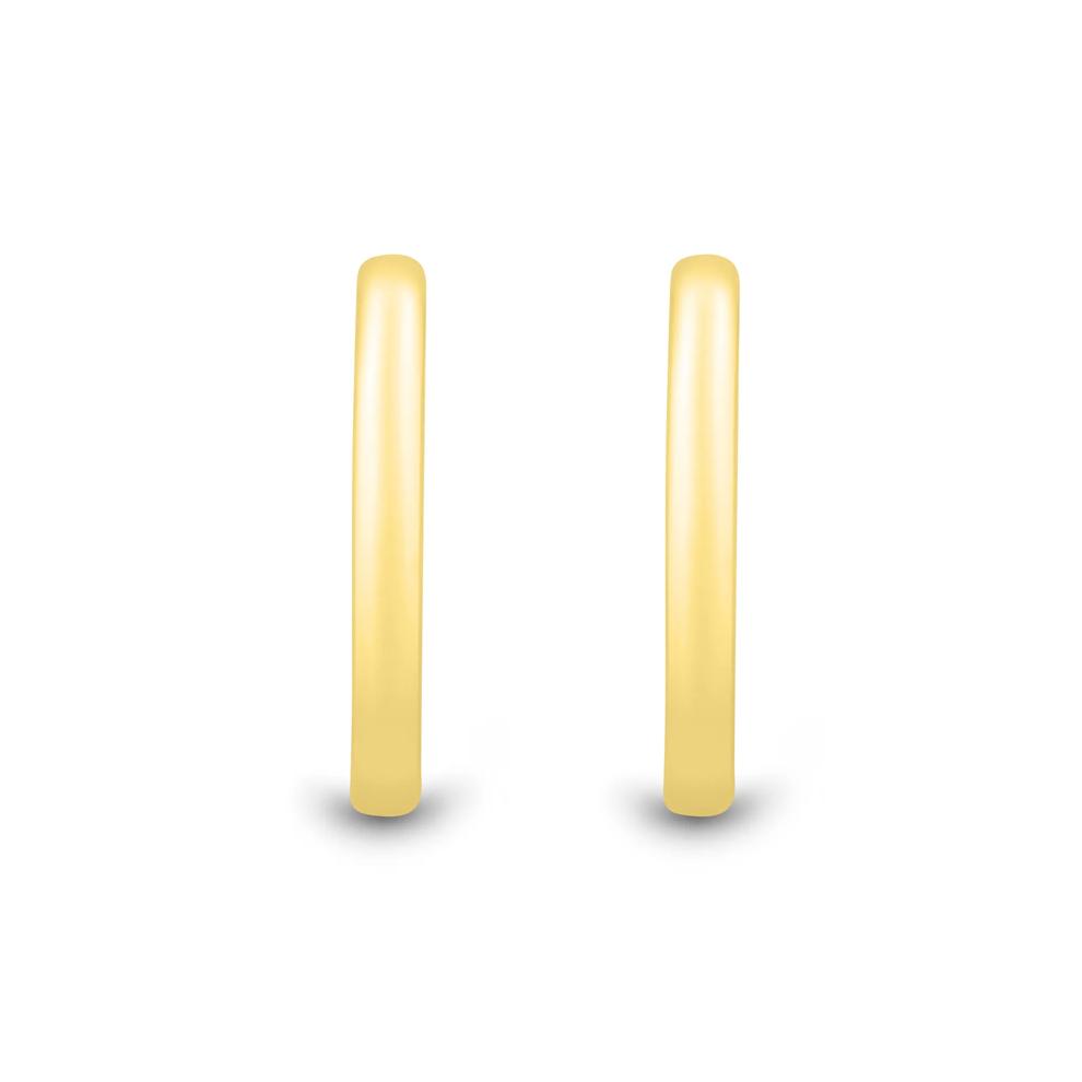 Round Hoop Earrings in Vermeil, 35MM – Image 2 of 4