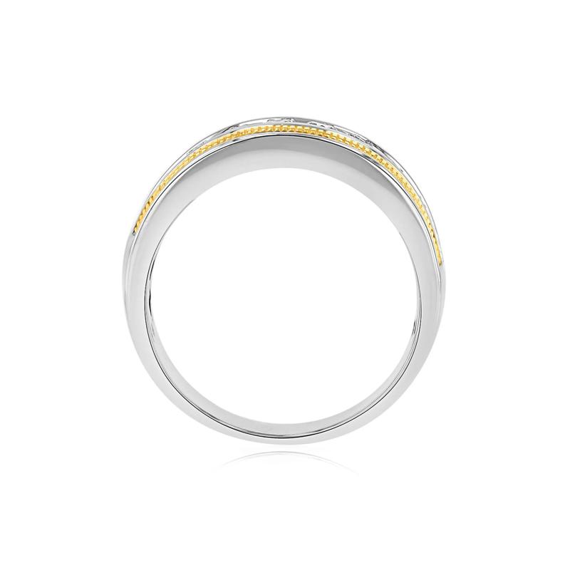 Men&#39;s 1 ct. tw. Diamond Milgrain Band in 10K White &amp; Yellow Gold – Image 2 of 3