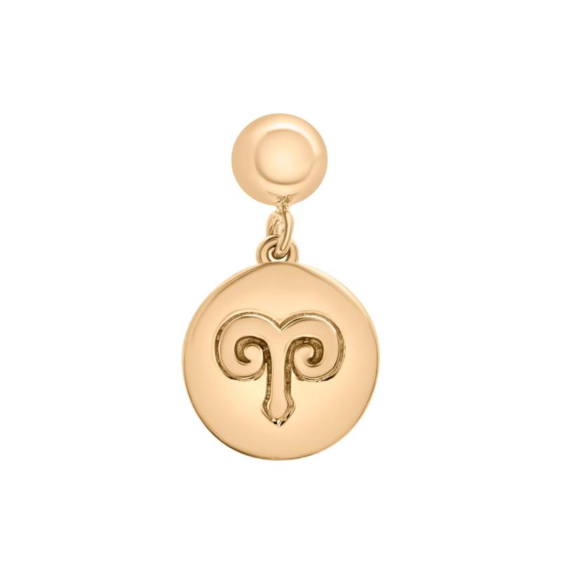 Aries Zodiac Disc Bead Charm in Vermeil – Image 1 of 3