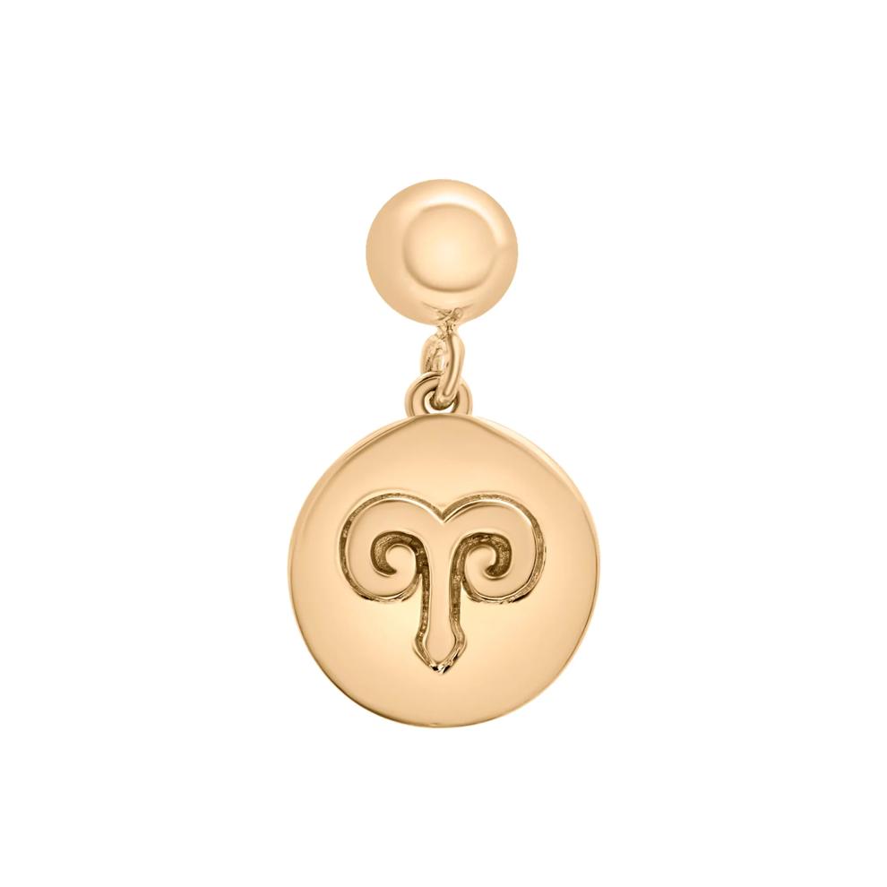 Aries Zodiac Disc Bead Charm in Vermeil – Image 1 of 3