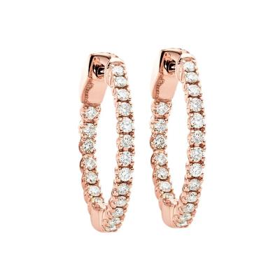 1/2 ct. tw. Diamond Inside-Out Hoop Earrings in 14K Rose Gold