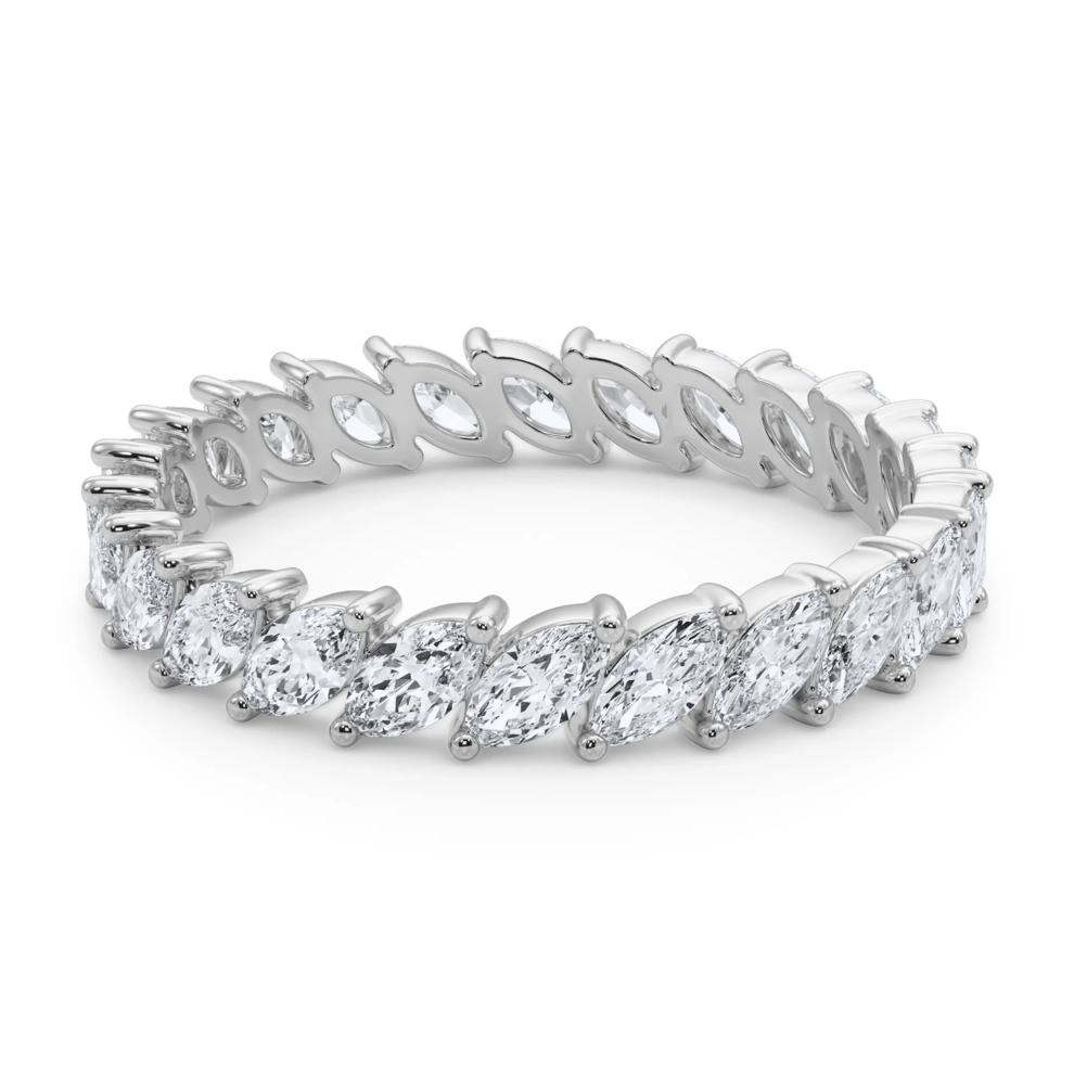 Lab Grown Diamond Marquise Slant Eternity Band in 14K White Gold (2 ct. tw.) – Image 4 of 5