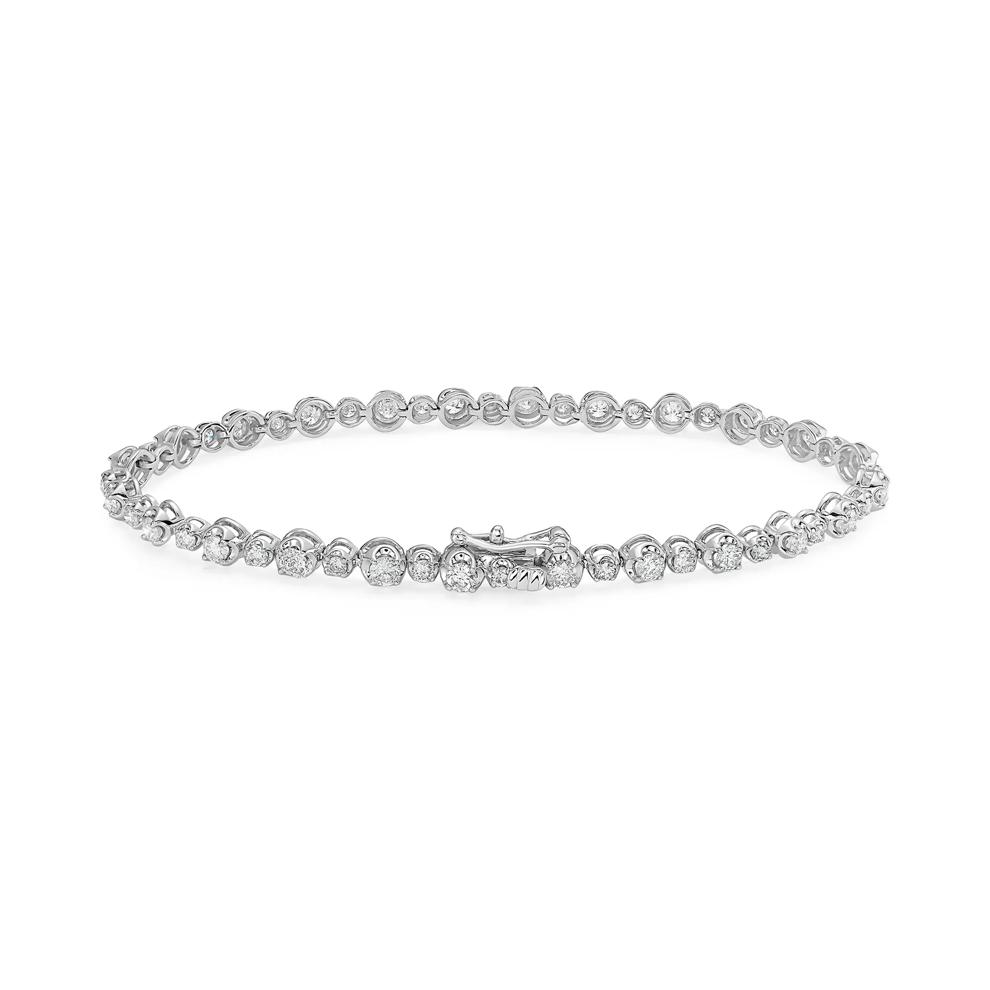 Round Diamond Bracelet in 10K White Gold (3 ct. tw.) – Image 2 of 2
