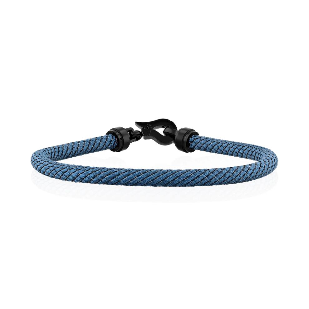 Men's Blue Cord Bracelet in Ion-Plated Stainless Steel, 8.5" – Image 1 of 3