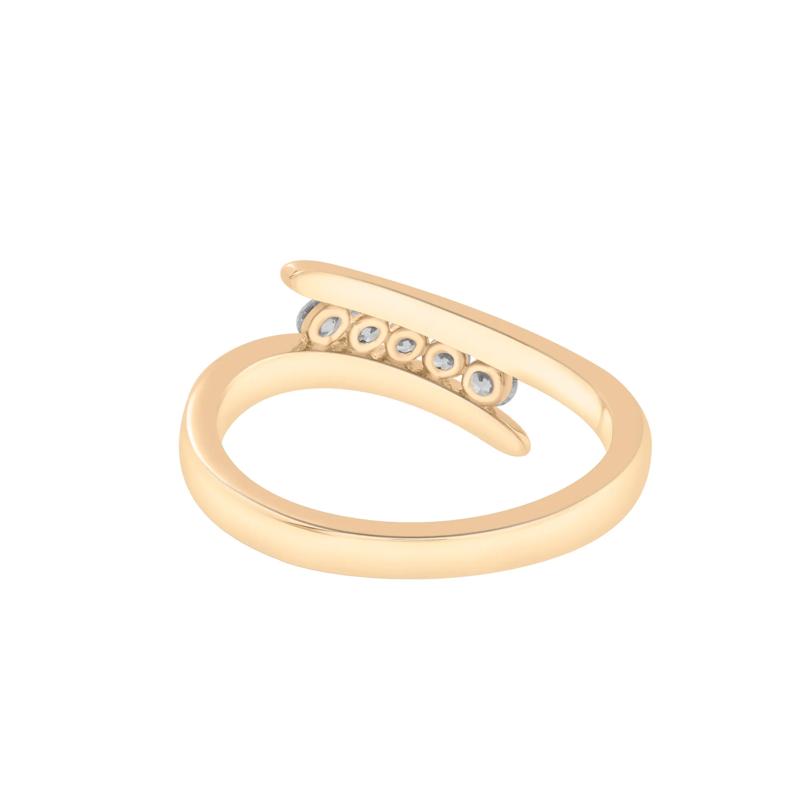 Diamond Bypass Ring in 10K Yellow Gold &#40;1/4 ct. tw.&#41; – Image 4 of 5