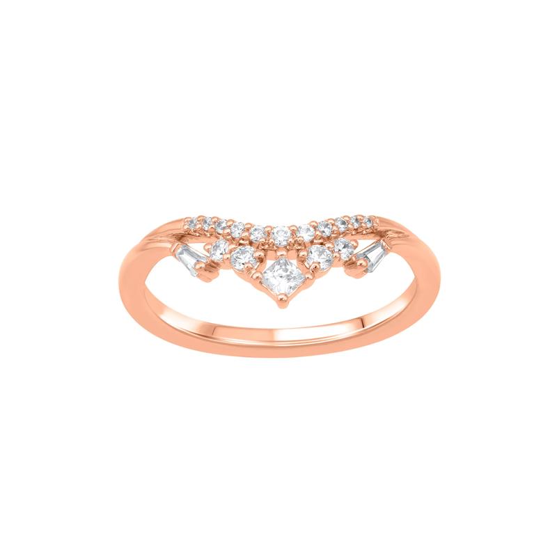 Diamond Contour Band in 14K Rose Gold &#40;1/4 ct. tw.&#41; – Image 1 of 3