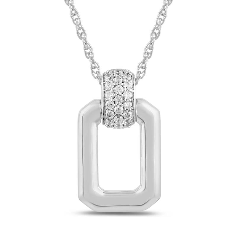 Diamond Door Knocker Pendant in Sterling Silver &#40;1/8 ct. tw.&#41; – Image 1 of 3