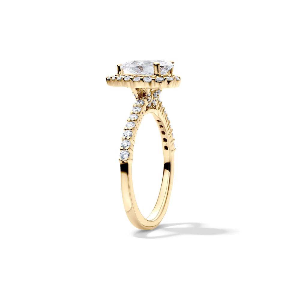 Lab Grown Diamond Pear-Shaped Halo Engagement Ring in 14K Yellow Gold (1 3/4 ct. tw.) – Image 3 of 4