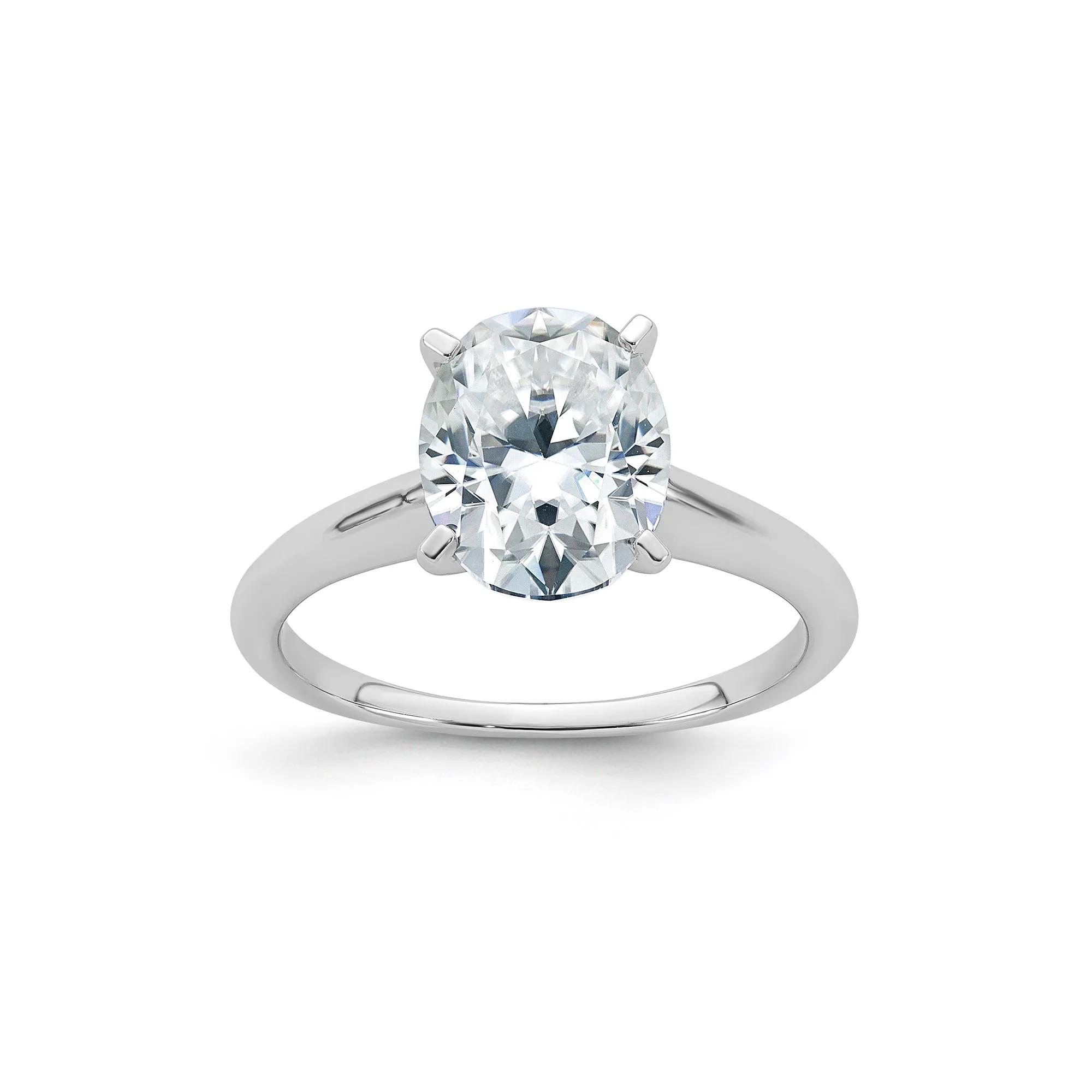 Lab-Created Moissanite Oval Solitaire Ring