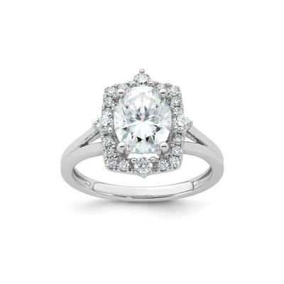 Lab-Created Moissanite Ornate Halo Ring