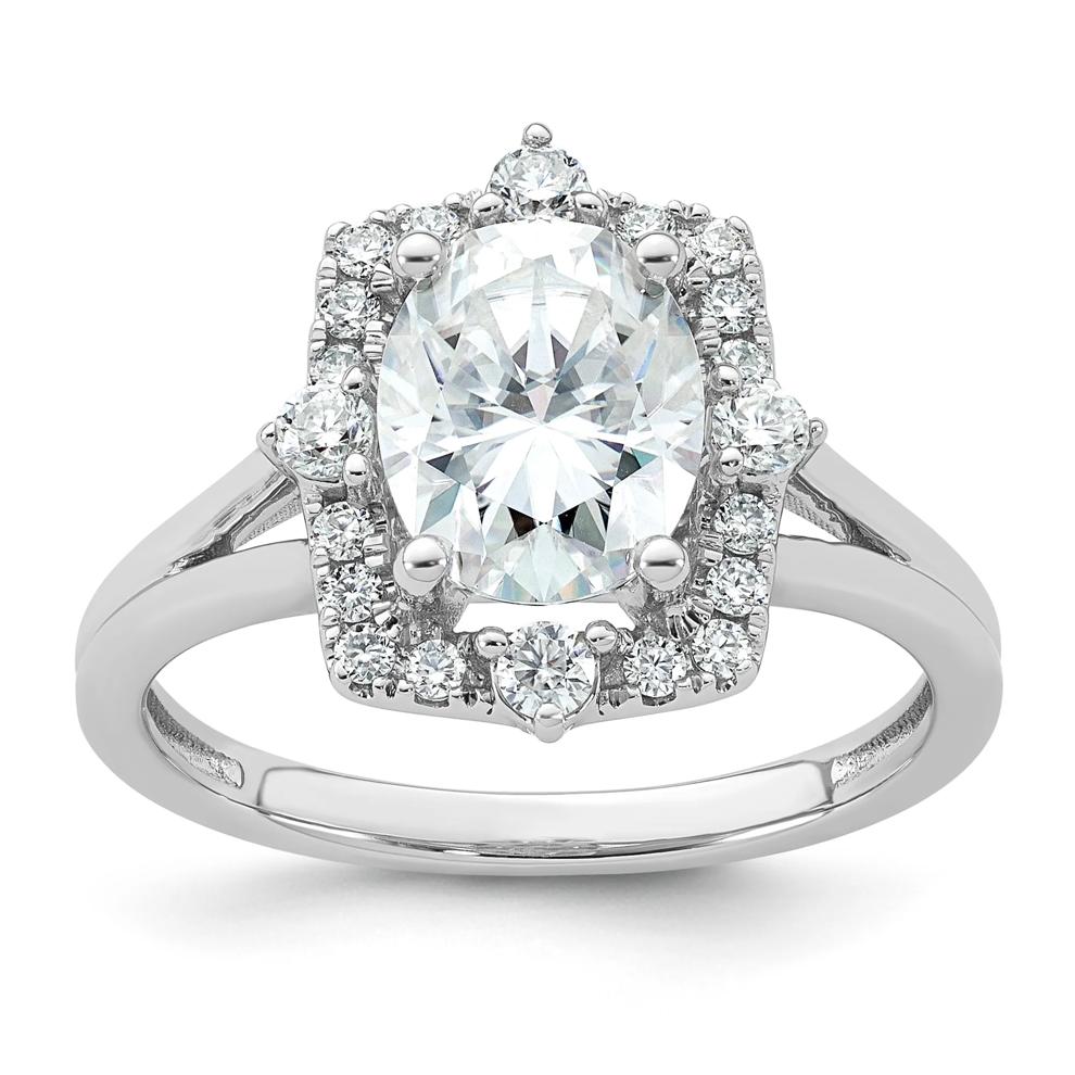 Lab-Created Moissanite Ornate Halo Ring in 10K White Gold (2 1/4 ct. dew) – Image 1 of 3