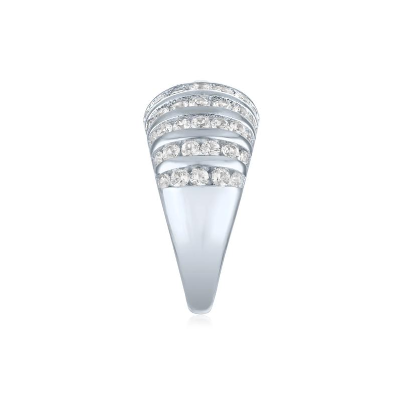 White Sapphire Graduated Wide Band in Sterling Silver – Image 3 of 4