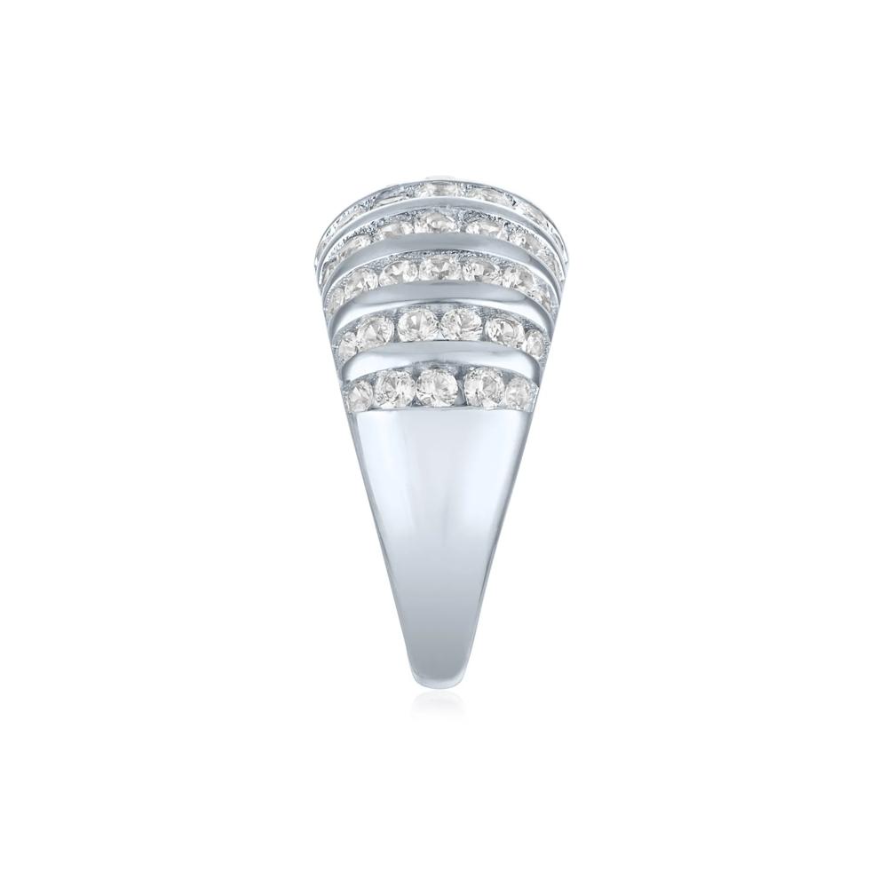 White Sapphire Graduated Wide Band in Sterling Silver – Image 3 of 4